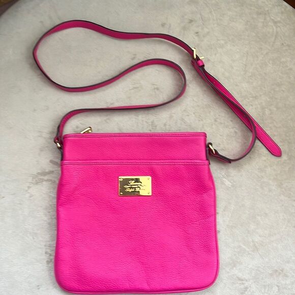 Ralph Lauren *Barbie-Pink* Leather Messenger Crossbody Bag EUC